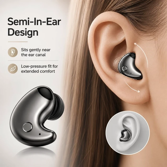 Alt view image 4 of 5 - Wireless Sleep Earbuds with V5.3, Ultra-Light In-Ear Invisible Earphone