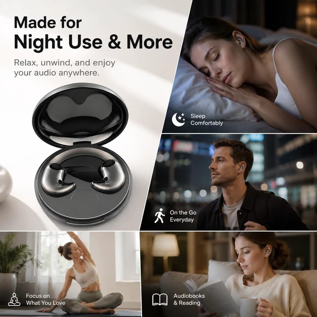 Alt view image 5 of 5 - Wireless Sleep Earbuds with V5.3, Ultra-Light In-Ear Invisible Earphone