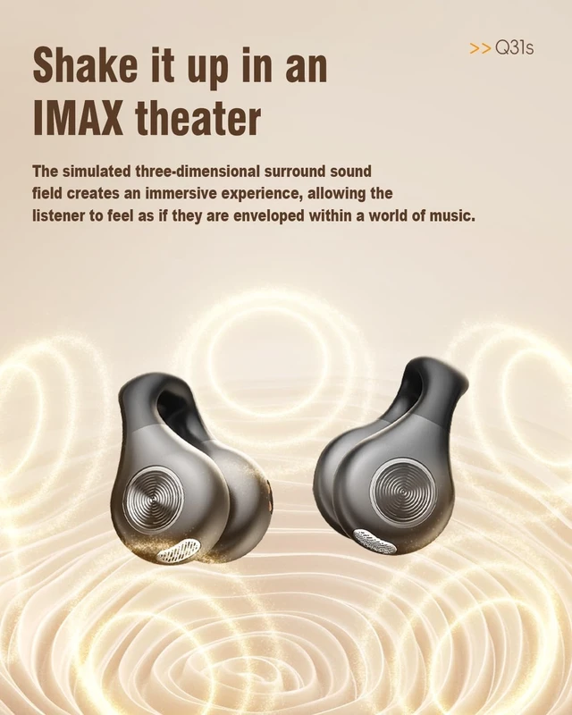 Alt view image 3 of 5 - Open Ear Headphones, Clip On Earbuds Mini Air Conduction Headphones (Black)