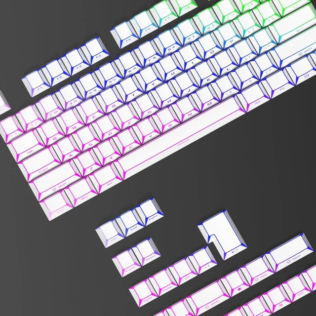 Alt view image 4 of 5 - Fogruaden PBT Keycaps Set, Cherry Profile Side Print Keycap for Mechanical Keyboard Keycaps(ZheYing-White)