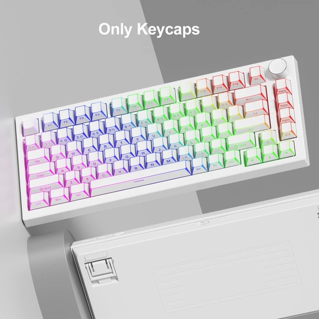 Alt view image 3 of 5 - Fogruaden PBT Keycaps Set, Cherry Profile Side Print Keycap for Mechanical Keyboard Keycaps(ZheYing-White)