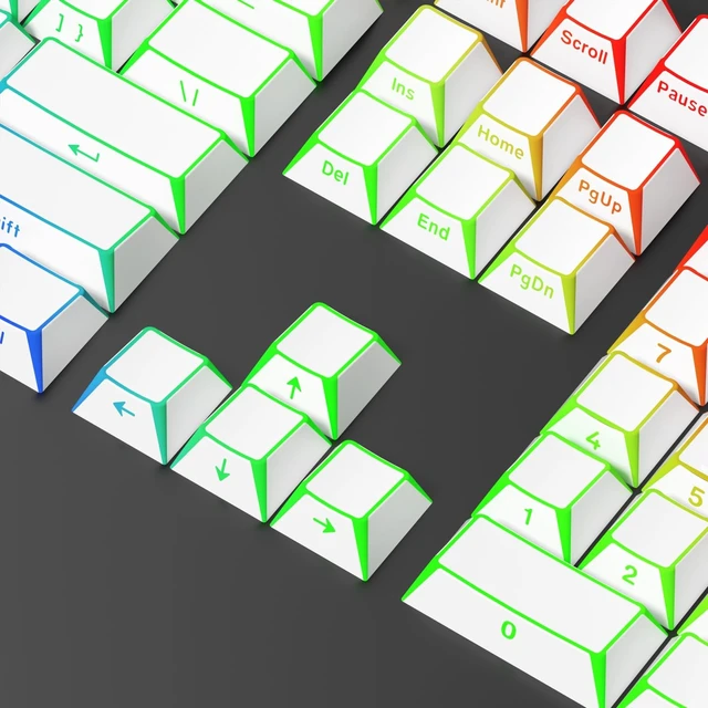 Alt view image 5 of 5 - Fogruaden PBT Keycaps Set, Cherry Profile Side Print Keycap for Mechanical Keyboard Keycaps(ZheYing-White)