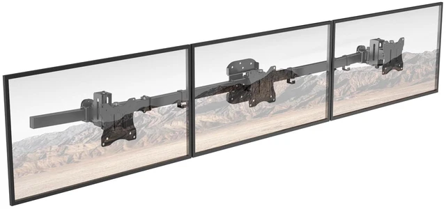 Main image of Triple Monitor Wall-Mount for 17"-27" Screens, Full Ergonomic Adjustability