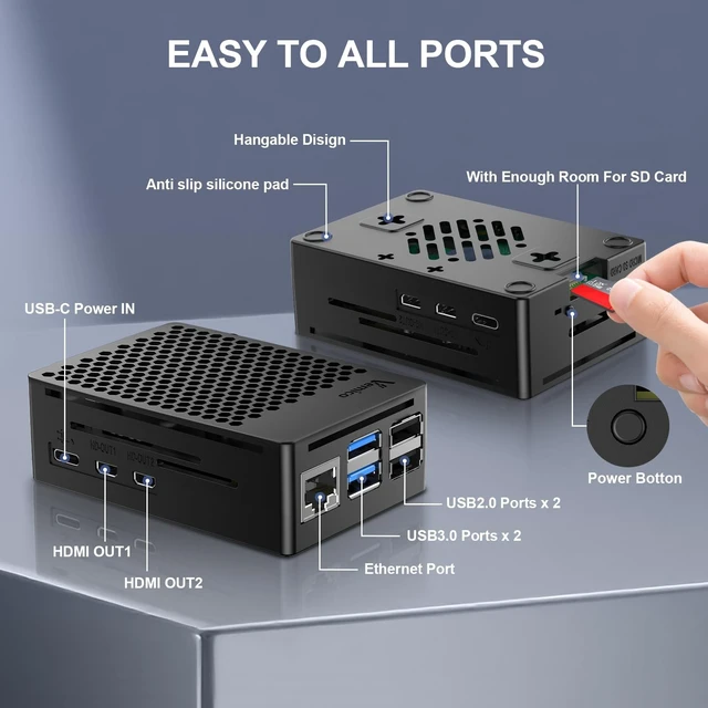 Alt view image 3 of 5 - Vemico Raspberry Pi 5 8GB Kit 64GB Edition