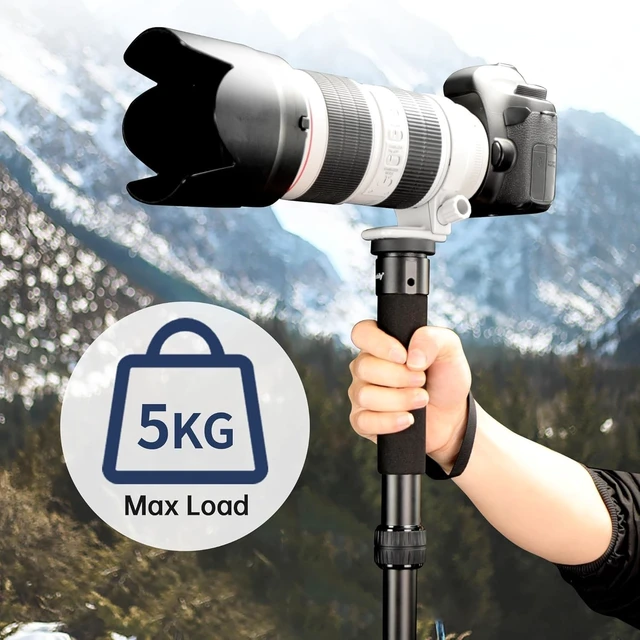Alt view image 5 of 5 - Manbily A-888 Camera Monopod, Length 12.6 in - 61.4 in, Aluminum Monopods for Cameras 7 Sections, Compact Travel Portable Selfie Stick for DSLR Smartphone Concert Festival