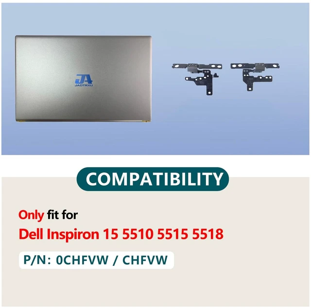 Alt view image 2 of 5 - JADTRXU 0CHFVW CHFVW Replacement Laptop LCD Back Cover Top Case Rear Lid with Hinges for Dell Inspiron 15 5510 5515 5518