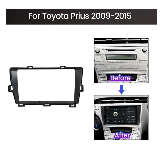 Alt view image 2 of 5 - Fits for Toyota Prius 2010-2015 Left Hand Drive Car Radio Stereo Fascia Frame Double DIN 9 inch Dash Installation Mounting Kit