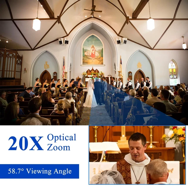 Alt view image 3 of 5 - KATOVJJTS PTZ Camera 4K with 20X Optical Zoom,AI Auto Tracking(Gen3), USB3.0/LAN/HDMI/3G-SDI Live Streaming Camera for Church Worship, Work with Vmix,Zoom,OBS,YouTube Livestream