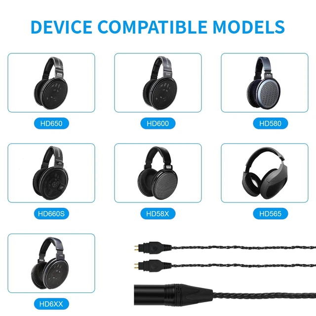 Alt view image 2 of 5 - Toxaoii Replacement HD600 Audio Cable, 4 Pin XLR Balanced Cord Compatible with Sennheiser HD6XX HD660s HD650 HD600 HD565 HD580 HD58X Headphones Cable (6.5 FT)