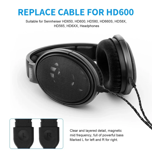 Alt view image 3 of 5 - Toxaoii Replacement HD600 Audio Cable, 4 Pin XLR Balanced Cord Compatible with Sennheiser HD6XX HD660s HD650 HD600 HD565 HD580 HD58X Headphones Cable (6.5 FT)