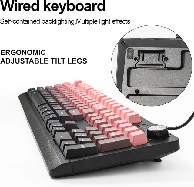 Alt view image 3 of 5 - SanShun Wired Gradient RGB Gaming Keyboard. 100 Percent Creamy Membrance Computer Keyboard .Small Ergonomic Clicky Teclado with ABS Backlit Unreplaceable Keycaps. for PC Laptop MAC Gamer. (Green)