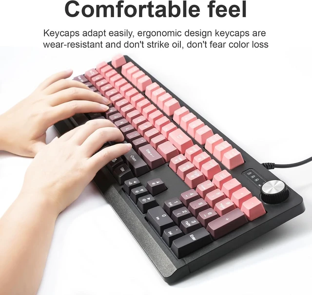 Alt view image 2 of 5 - SanShun Wired Gradient RGB Gaming Keyboard. 100 Percent Creamy Membrance Computer Keyboard .Small Ergonomic Clicky Teclado with ABS Backlit Unreplaceable Keycaps. for PC Laptop MAC Gamer. (Green)