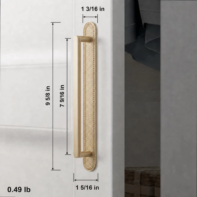 Alt view image 2 of 5 - Goo-Ki Champagne Bronze Cabinet Pulls with Backplate 7-9/16" Centers 2 Pack