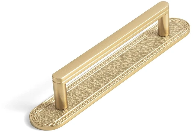 Main image of Goo-Ki Champagne Bronze Cabinet Pulls with Backplate 7-9/16" Centers 2 Pack