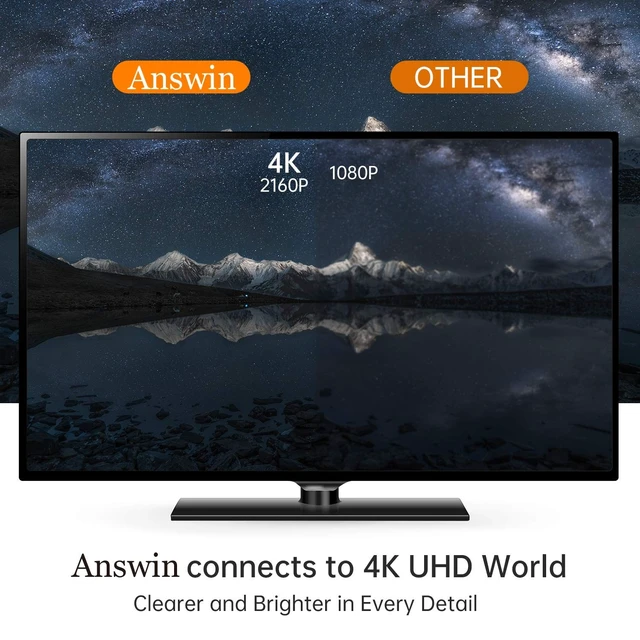 Alt view image 3 of 5 - Answin HDMI to DisplayPort 4K@60Hz Uni-Directional 6Ft HDMI to DP Cable