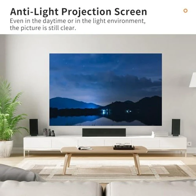 Alt view image 2 of 5 - Portable Metal Projection Screen 120 Inch Anti Light Movie Screen 16:9 3D 4K 1080P HD Foldable Projection Screen for Home Theater Indoor & Outdoor Entertainment