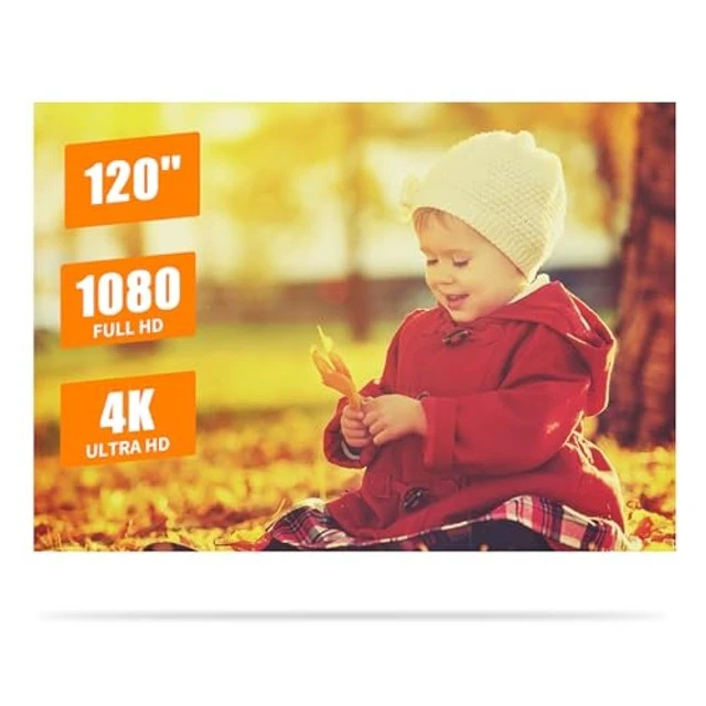 Alt view image 5 of 5 - Portable Metal Projection Screen 120 Inch Anti Light Movie Screen 16:9 3D 4K 1080P HD Foldable Projection Screen for Home Theater Indoor & Outdoor Entertainment