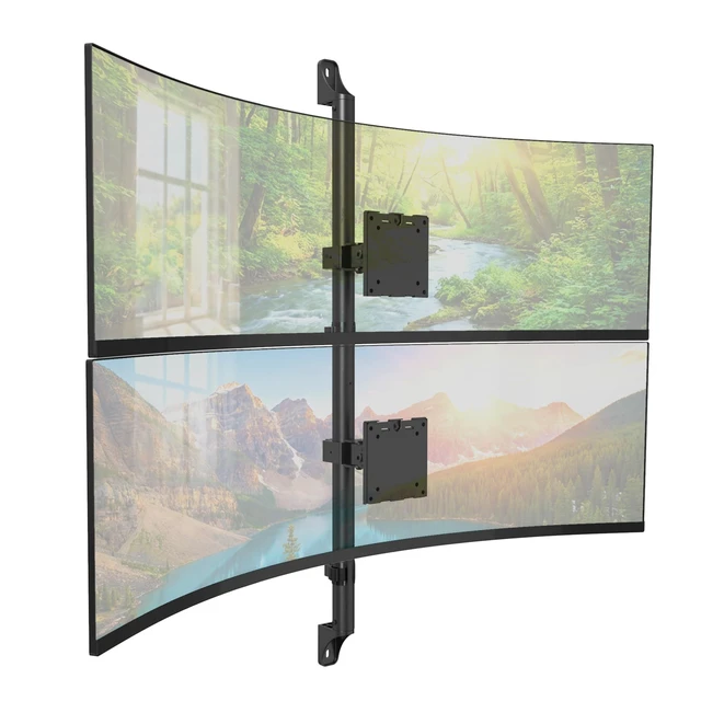 Main image of Mount-It! Dual Stacked Monitor Wall Mount, Heavy-Duty Steel, 17-49 in 44lb