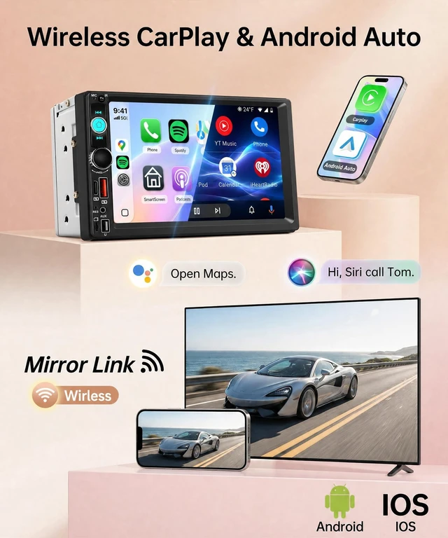 Alt view image 2 of 5 - KYNNT 7 Inch Double Din Car Radio Stereo