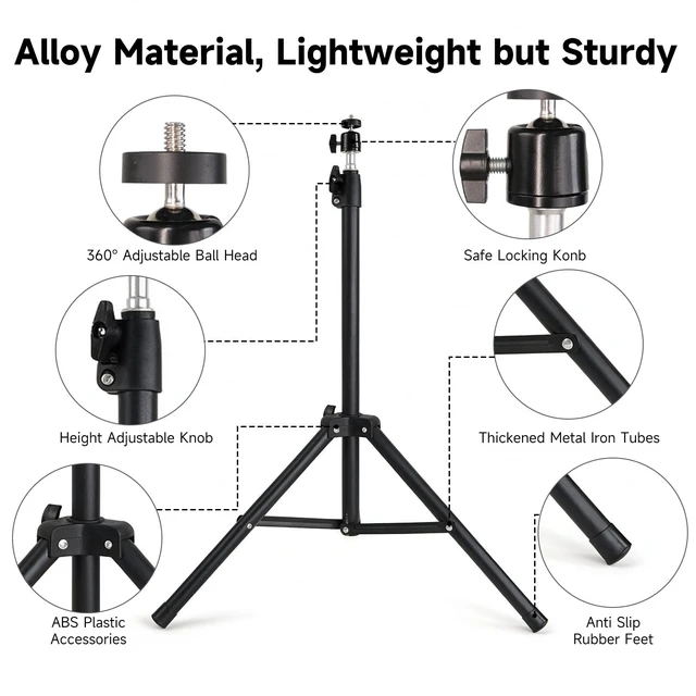 Alt view image 5 of 5 - Magcubic 47" Tripod for Projector, Ring Light, Cell Phone and Camera
