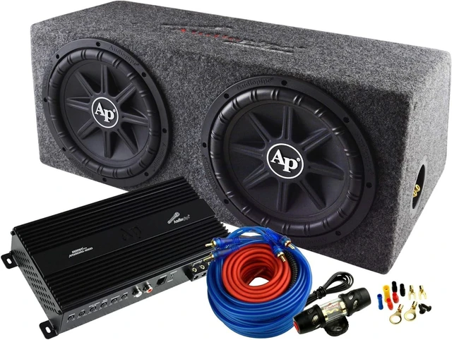 Main image of Audiopipe APSB-12212 PX Loaded Dual 12" Subs w/Amp and Wire Kit Car Audio Package