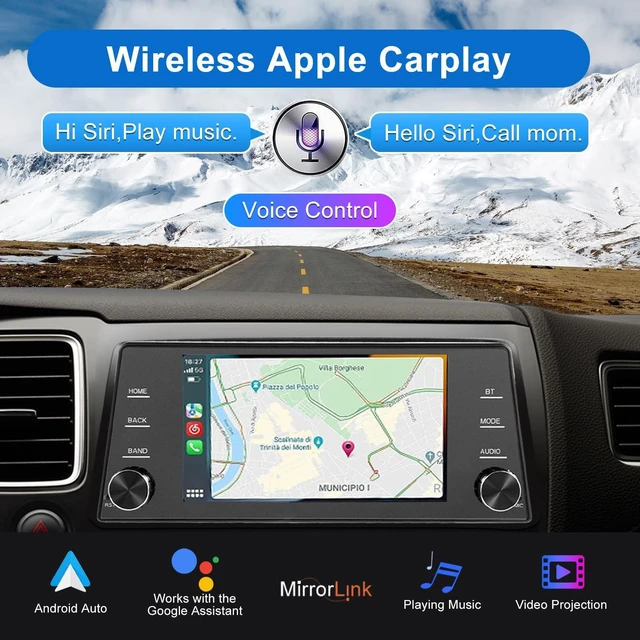 Alt view image 3 of 5 - Single Din Touchscree Radio Wireless Apple Carplay & Android Auto
