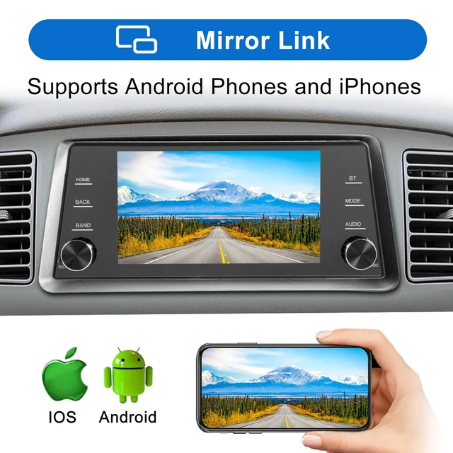 Alt view image 5 of 5 - Single Din Touchscree Radio Wireless Apple Carplay & Android Auto