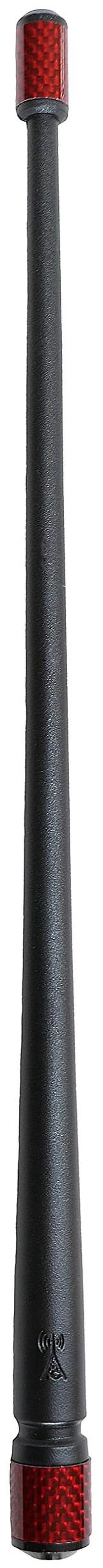 Main image of Votex - The Spartan - 13 3/4 Inch Rubber Antenna fits Harley Davidson Motorcycles - Red Carbon Fiber Trim - Tuned Internal Copper Coil - Part Number A601-HAR-15