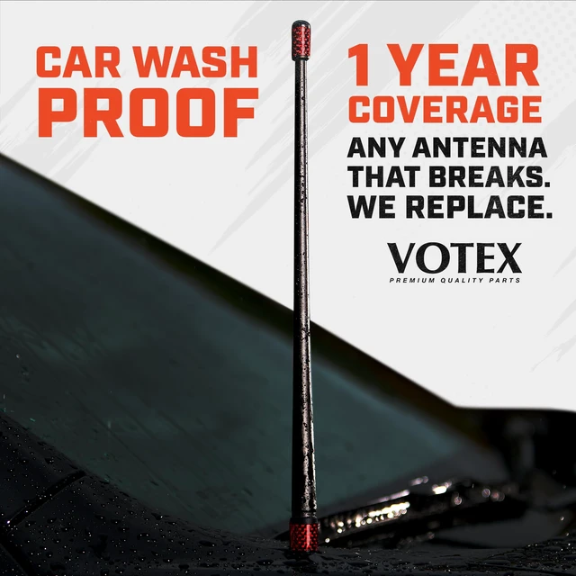 Alt view image 3 of 5 - Votex - The Spartan - 13 3/4 Inch Rubber Antenna fits Harley Davidson Motorcycles - Red Carbon Fiber Trim - Tuned Internal Copper Coil - Part Number A601-HAR-15