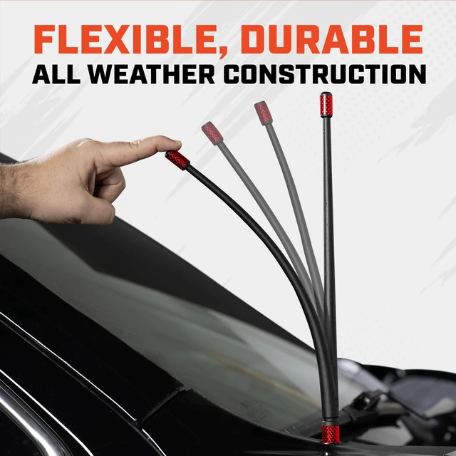 Alt view image 4 of 5 - Votex - The Spartan - 13 3/4 Inch Rubber Antenna fits Harley Davidson Motorcycles - Red Carbon Fiber Trim - Tuned Internal Copper Coil - Part Number A601-HAR-15