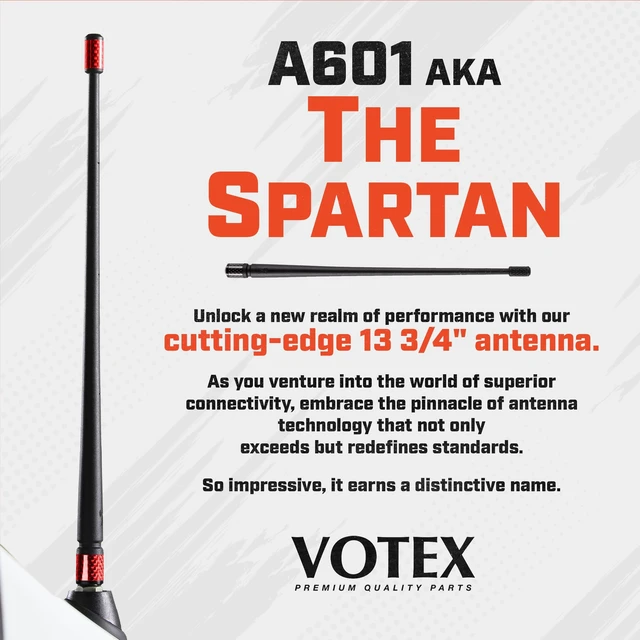 Alt view image 5 of 5 - Votex - The Spartan - 13 3/4 Inch Rubber Antenna fits Harley Davidson Motorcycles - Red Carbon Fiber Trim - Tuned Internal Copper Coil - Part Number A601-HAR-15