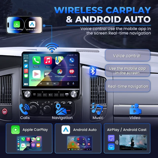 Alt view image 2 of 5 - 8+32GB ROM Android 15 Car Radio for Dodge Ram 1500 2500 3500 2002-2005