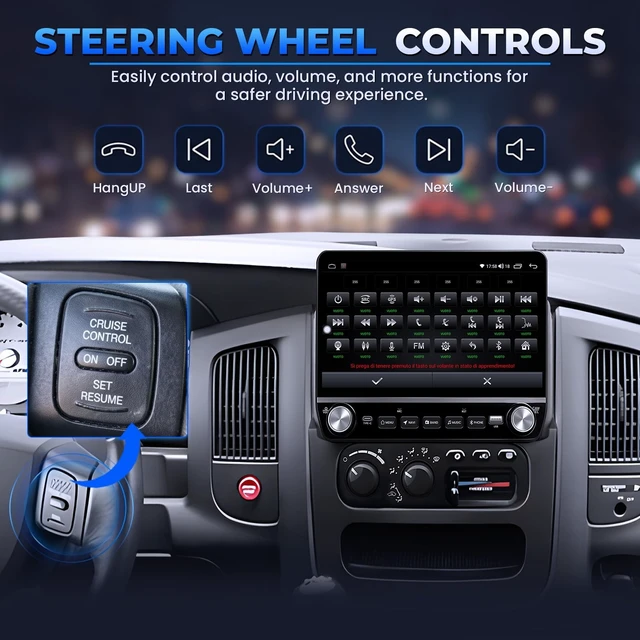 Alt view image 5 of 5 - 8+32GB ROM Android 15 Car Radio for Dodge Ram 1500 2500 3500 2002-2005