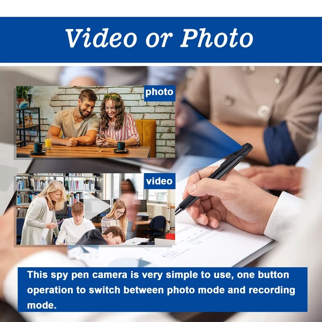 Alt view image 5 of 5 - KDNRHE Security Camera, Hidden Spy Camera Pen, Hidden Camera Nanny Cam