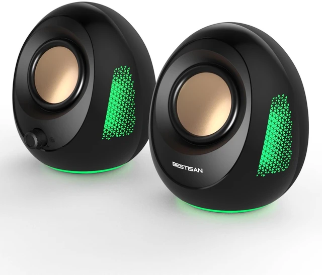 Main image of BESTISAN Computer Speakers, 20W Peak Power Bluetooth 5.4, USB & USB-C Powered PC Speakers with 9 RGB Light Modes, Gaming Desktop Speakers, Plug & Play Stereo & Enhanced Bass for Laptop Desktop Monitor