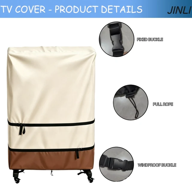 Alt view image 3 of 5 - JINLI 55-60 Inch Weatherproof Oxford TV Trolley Cover for Rolling Stand