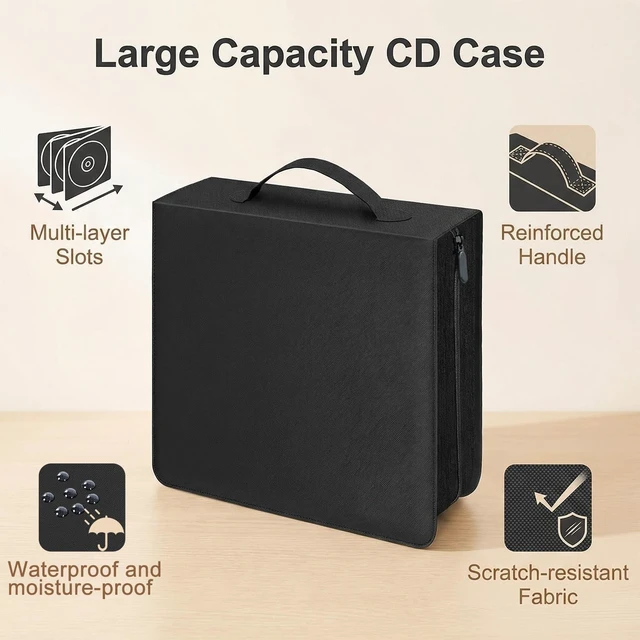 Alt view image 2 of 5 - Salajory CD DVD Storage Binder with Handles, PU Leather Corver