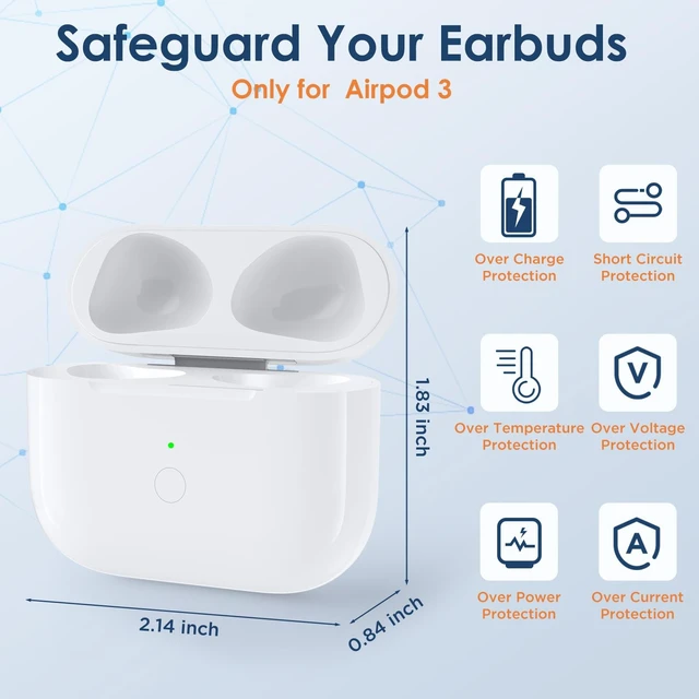 Alt view image 4 of 5 - Replacement Charging Case for Airpod 3rd Gen