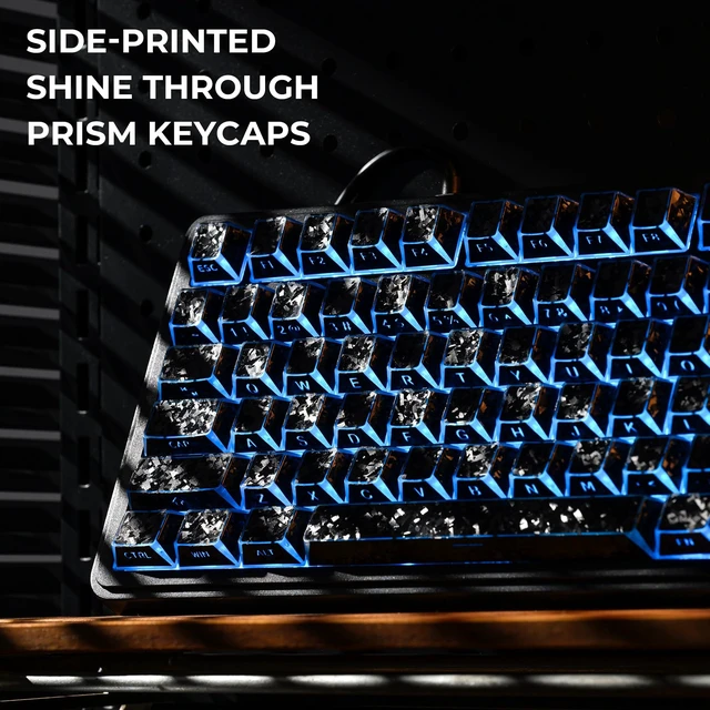 Alt view image 4 of 5 - GMKWTL XVX Black Shine Through Keycaps, PBT Keyboard Keycaps Cherry Profile