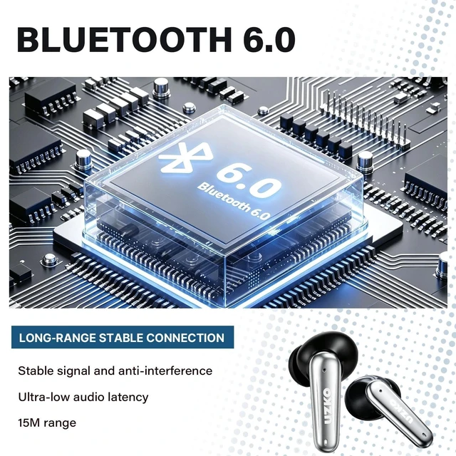 Alt view image 2 of 5 - VBSimas Wireless Earbuds, Bluetooth 6.0 Headphones ANC Crisp Clear Audio