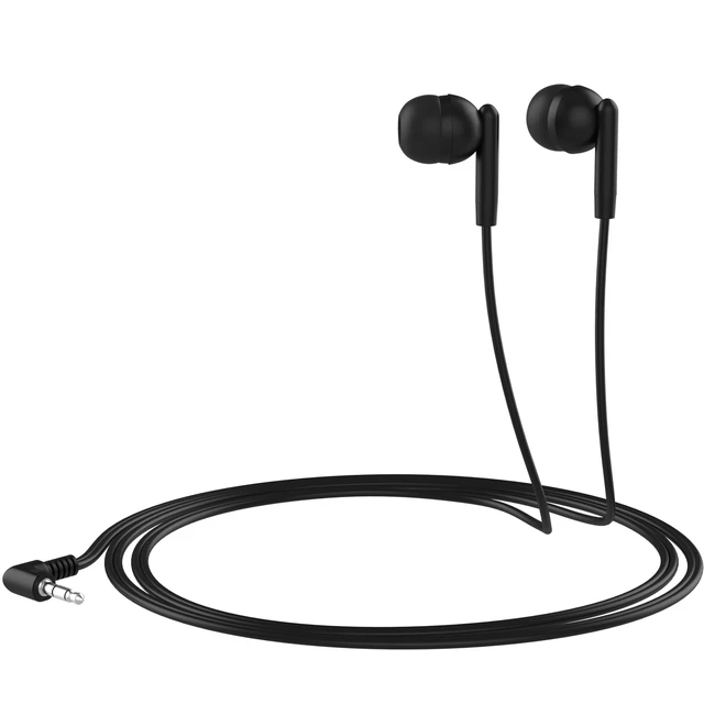 Alt view image 2 of 4 - Maeline Bulk Earbuds 200 Pack Stereo Headphones Ideal for K-12-College Classrooms, Library, Travel, Gym, Museum, 3.5mm Plug, Tangle-Free Wired Earbuds for Phone, Tablet, Computer, Laptop, Jet Black