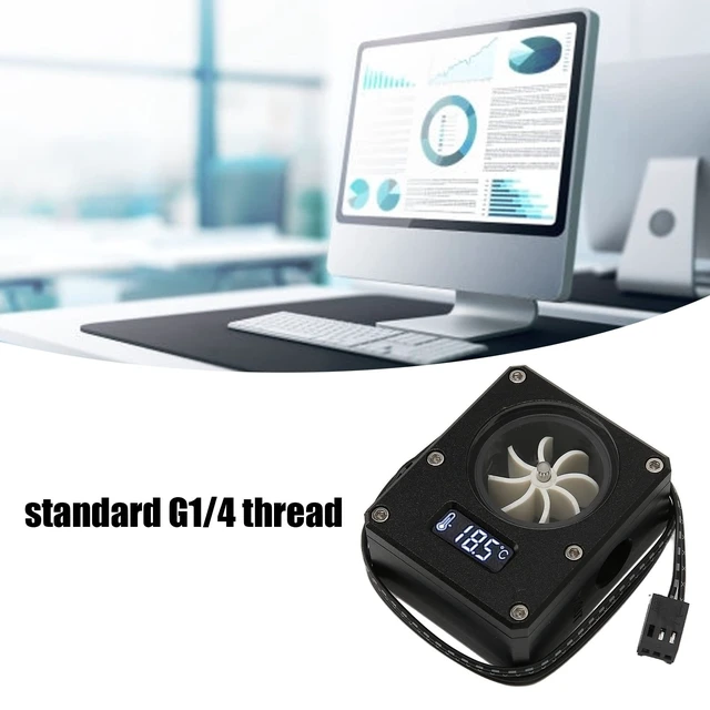 Alt view image 2 of 5 - Water Cooling Meter Indicator, 12V Small PC Water Cooling Meter, 3pin Interface G1/4 Thread Acrylic Rustproof Computer Meter for PC Water Cooling System(Black)