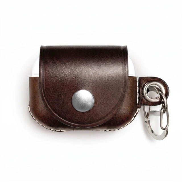 Alt view image 2 of 5 - VogDUO Genuine Leather AirPods Pro 3 Case - Handcrafted Wireless Charging Holder Anti-Lost Carabiner Clip Premium Holster, Compatible with Apple AirPods Pro 3, Qi and MagSaf