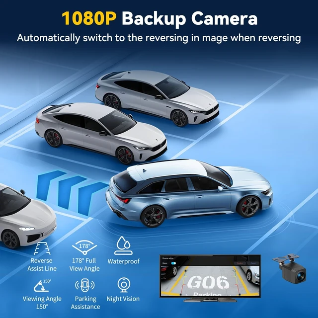 Alt view image 4 of 5 - 11.5" Largest Wireless Carplay HD Screen for Carplay & Android Auto Car Stereo with 4K Dash Cam 1080P Backup Camera, GPS Navigation/Bluetooth/Mirror Link/Voice Control/AUX/FM/Siri