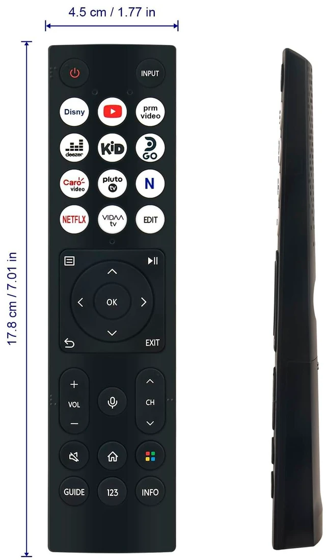 Alt view image 3 of 5 - ERF3D96H Replace Voice Remote Control Fit for Hisense TV 55U7H 65U7H 75U7H