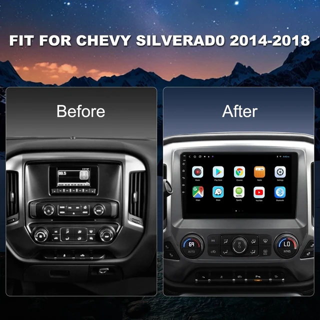 Alt view image 2 of 5 - 4G LTE Radio for Chevy Silverado 2014-2018 Non-Bose Carplay Stereo Upgrade