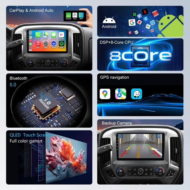 Alt view image 3 of 5 - 4G LTE Radio for Chevy Silverado 2014-2018 Non-Bose Carplay Stereo Upgrade