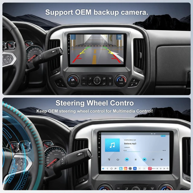 Alt view image 4 of 5 - 4G LTE Radio for Chevy Silverado 2014-2018 Non-Bose Carplay Stereo Upgrade