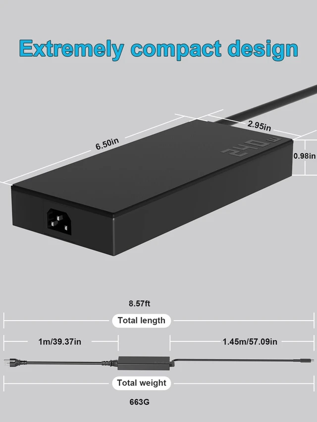 Alt view image 4 of 5 - HSXIRQA 240W Charger Compatible with Asus TUF Gaming A18 A16 A14 ROG Zephyrus G14 G16 2025 2024 Series FA808 FA401 FA608 GU605 GA605 GA403 ProArt P16 PX13 ROG Flow Z13 GZ302EA Laptop