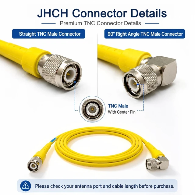 Alt view image 3 of 5 - JHCH 7m/23ft RTK GNSS GPS 58957 Antenna Cable Suitable for Trimble, Topcon, Leica receivers TNC Male to Right Angle TNC Male Low Loss RG58 coaxial Cable